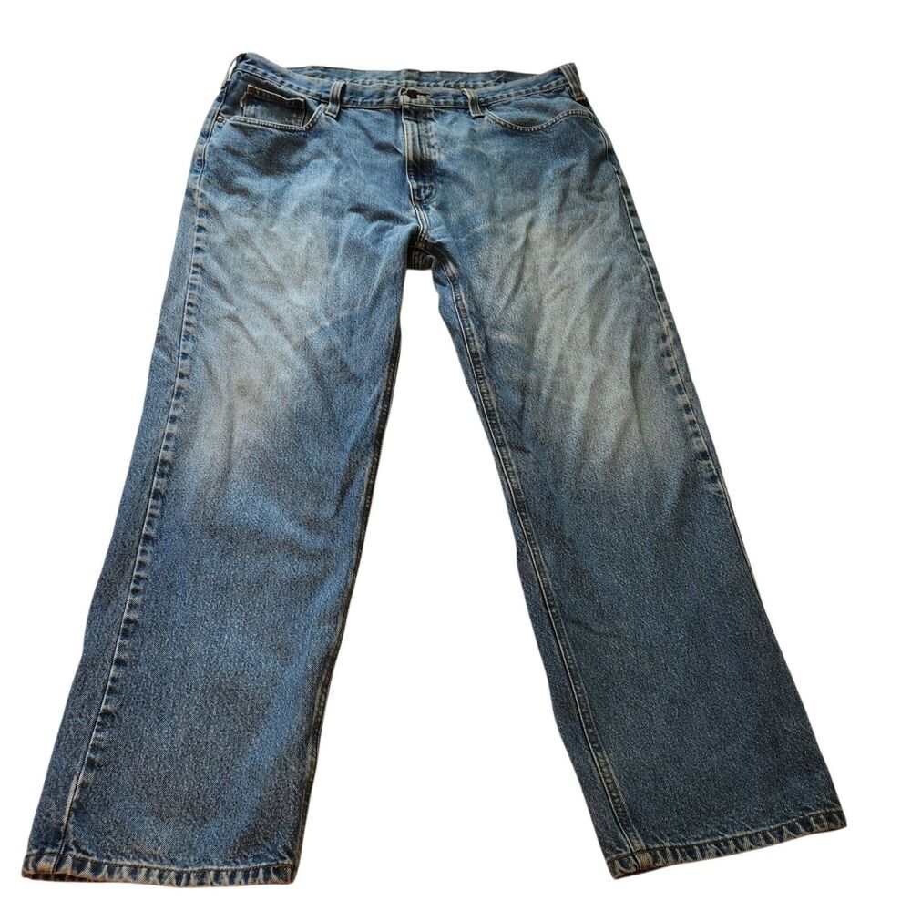 Vtg Carhartt Jeans Mens 42x30 Blue Straight Leg Relaxed Fit Denim Farm Grunge